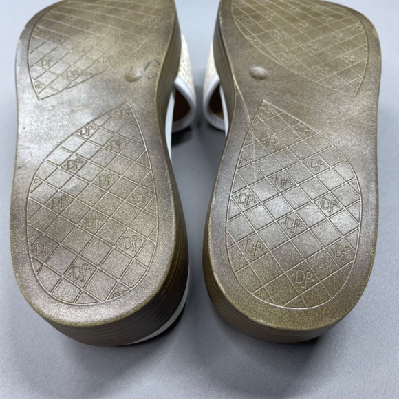 NEW Donald Pliner Shoes Womens 8 white brown Farrah sandal slip on casual - Picture 8 of 11